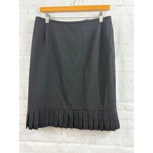 Tahari Skirt Womens Size 6 Black Pleaded Hem Casual Career Fully Lined